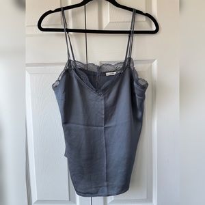 a&f double strap blue lace cami, M